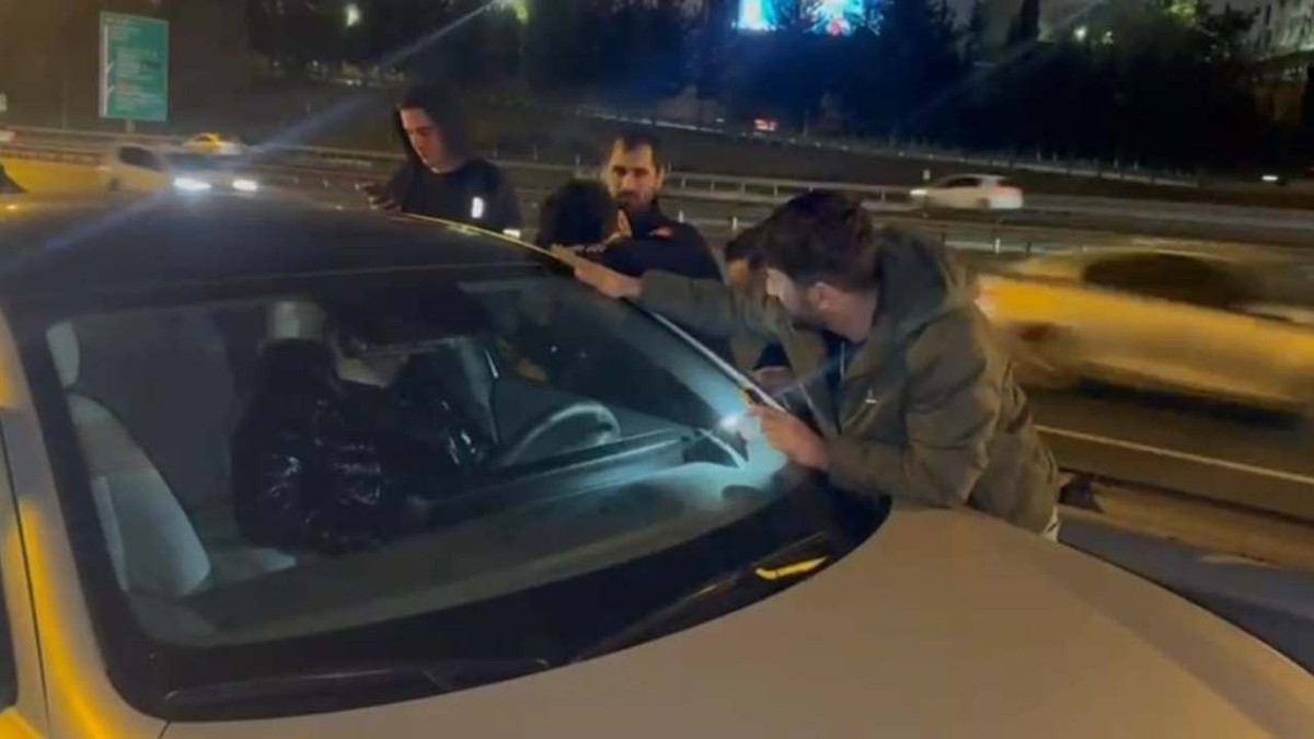 TEM Otoyolu'nda uyuyakalan sürücü baltayla uyandırıldı