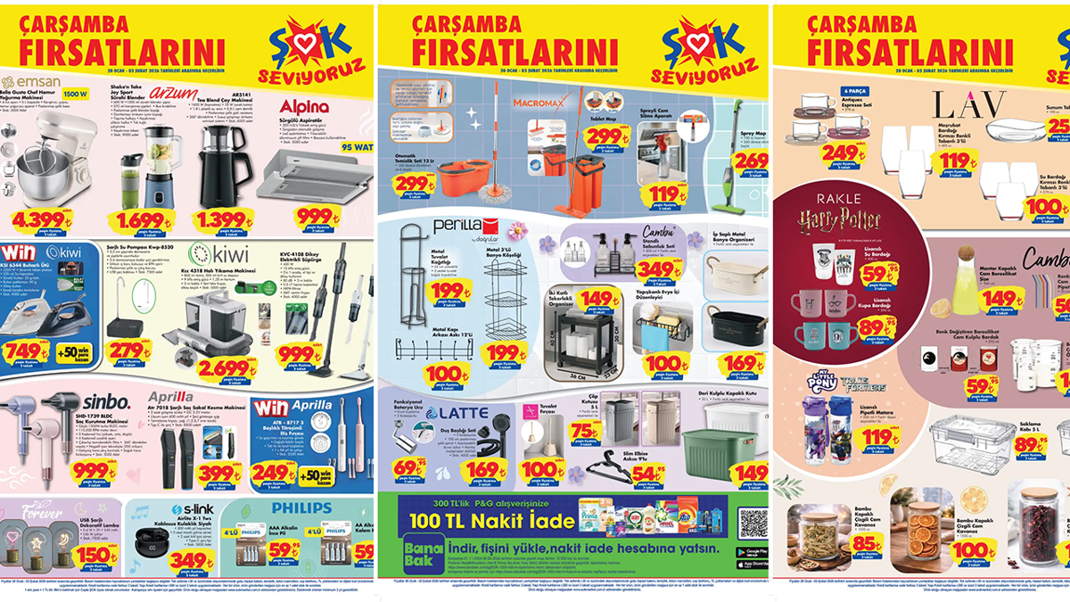 28 OCAK-3 ŞUBAT 2026 AKTÜEL KATALOĞU: ŞOK'a bu hafta ne geliyor? ŞOK'ta bu hafta neler var?