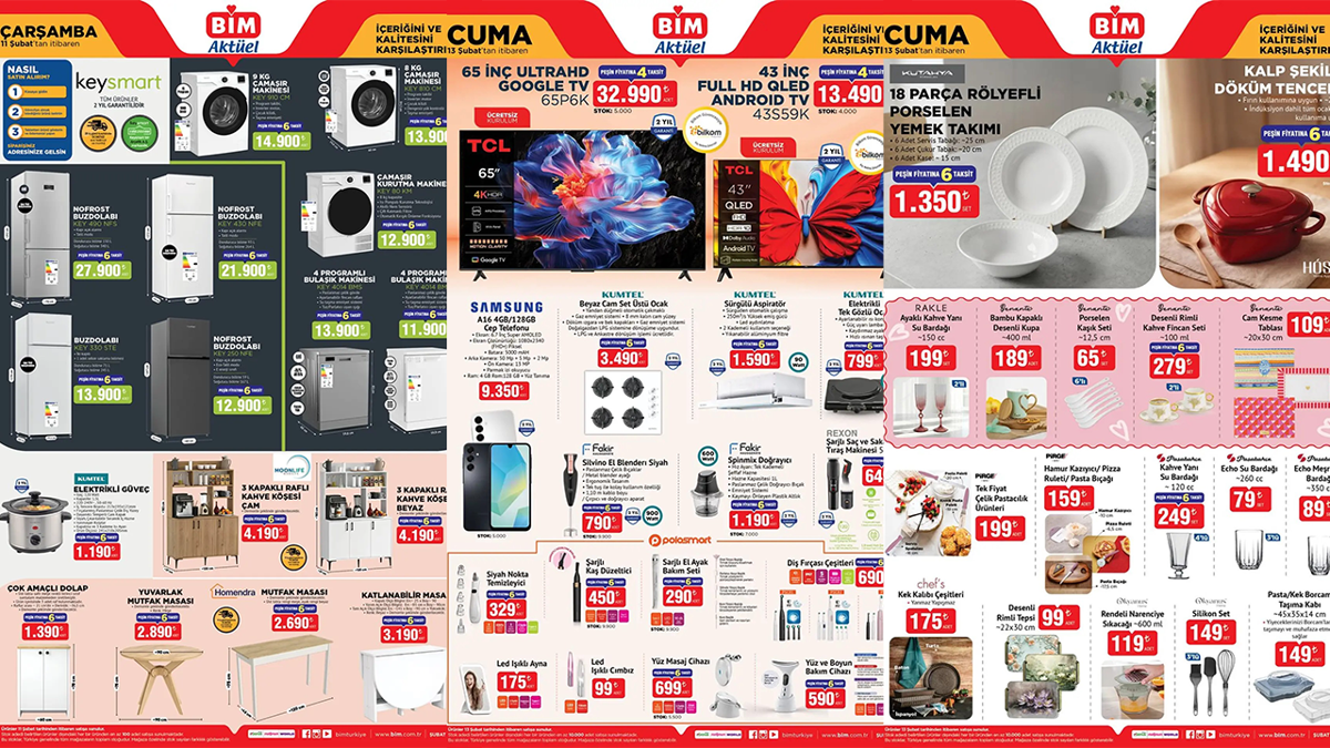 BİM 10-13 ŞUBAT 2026 AKTÜEL KATALOĞU: BİM'de bu hafta neler var? BİM'e neler geliyor?