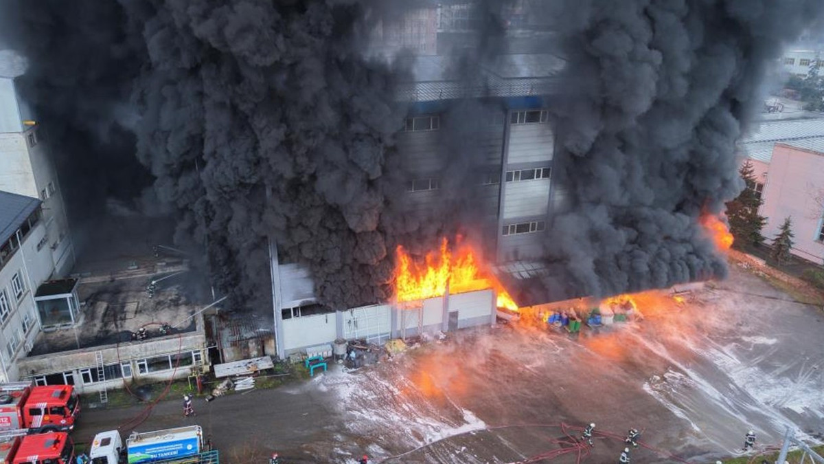 Trabzon'da fındık fabrikasında yangın