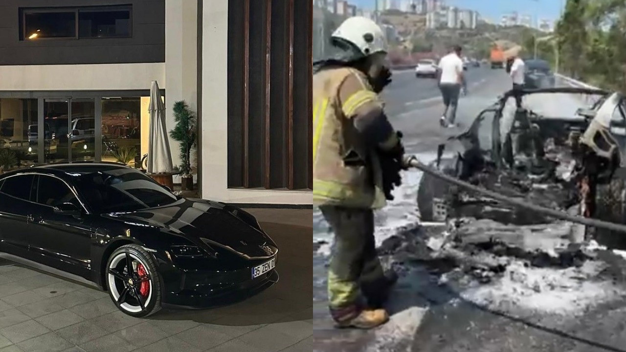 18 milyonluk Porsche alev aldı, iş insanı canını zor kurtardı: Şirket üretim hatası iddialarını reddediyor