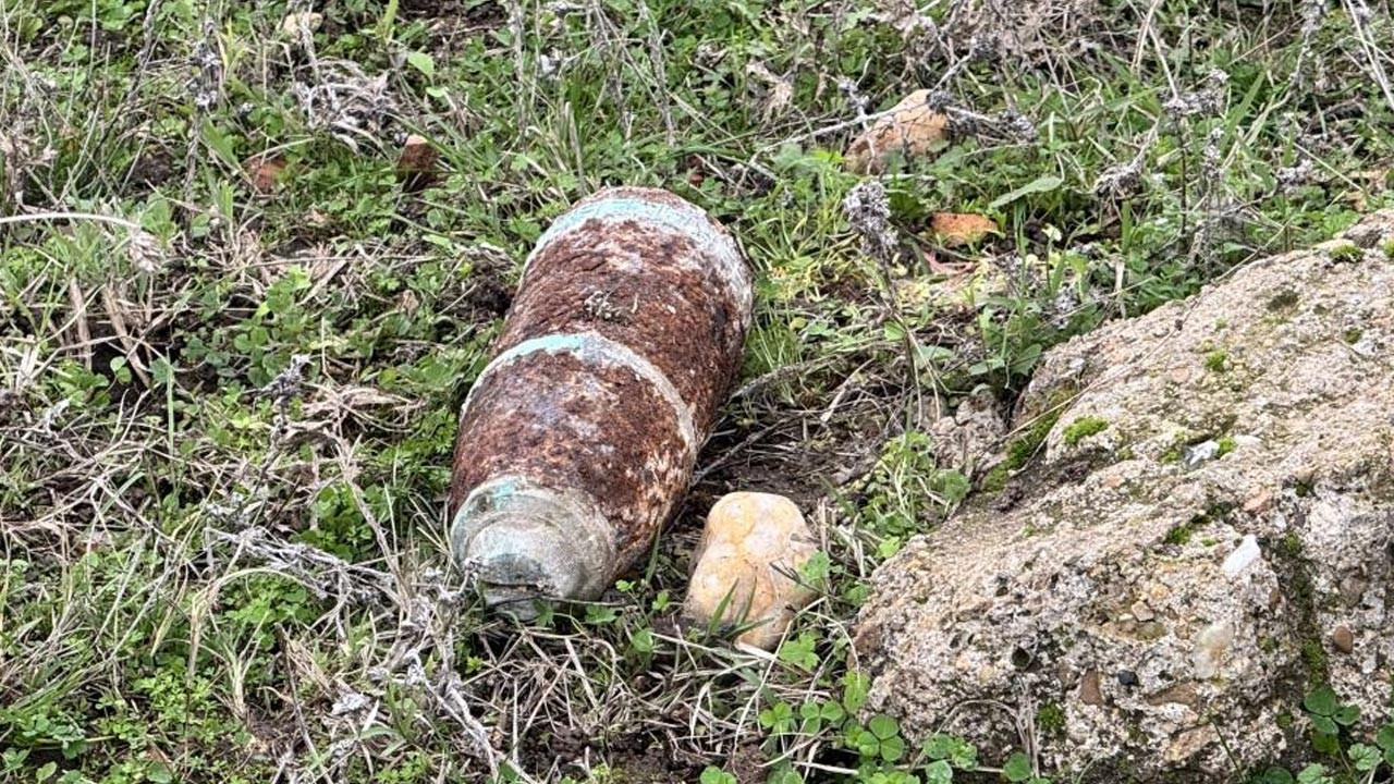 Edirne'de Balkan Savaşı'ndan kalma top mermisi bulundu