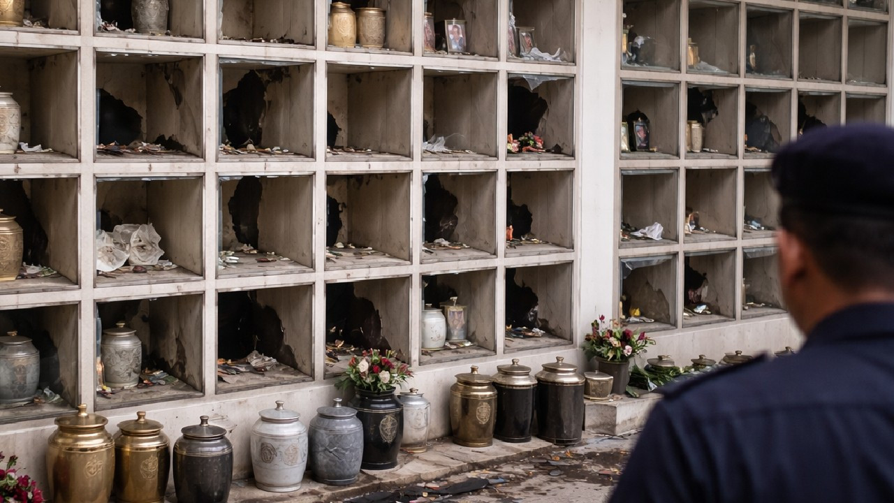 50 ölünün urnesini çalıp, fidye istediler