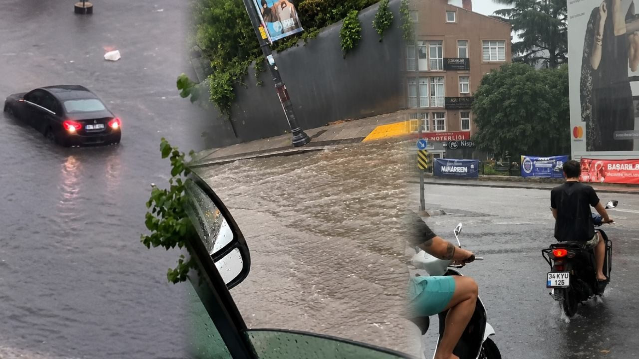 İstanbul'da sağanak hayatı felç etti: Araçlar yolda kaldı, trafik kilitlendi
