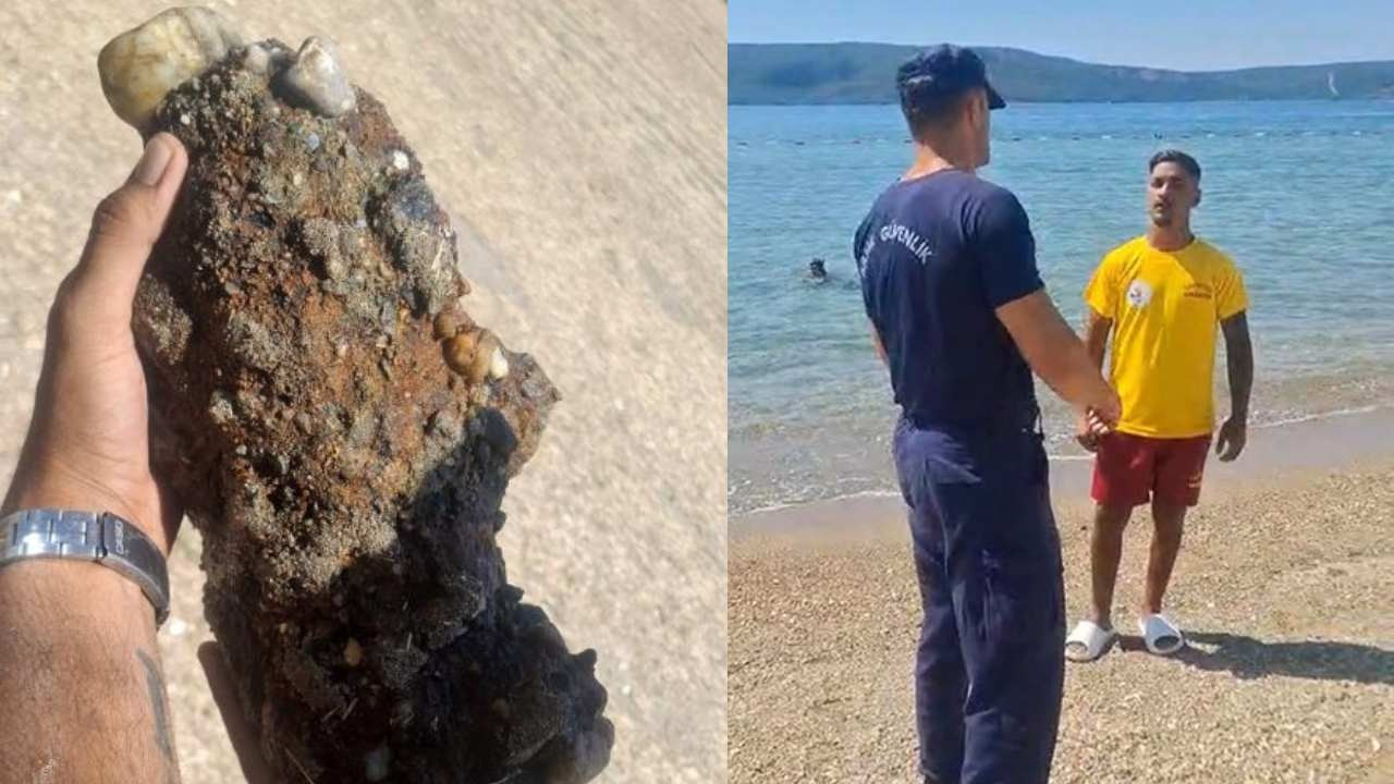 Halk plajında korkutan anlar: Patlamamış askeri mühimmat bulundu