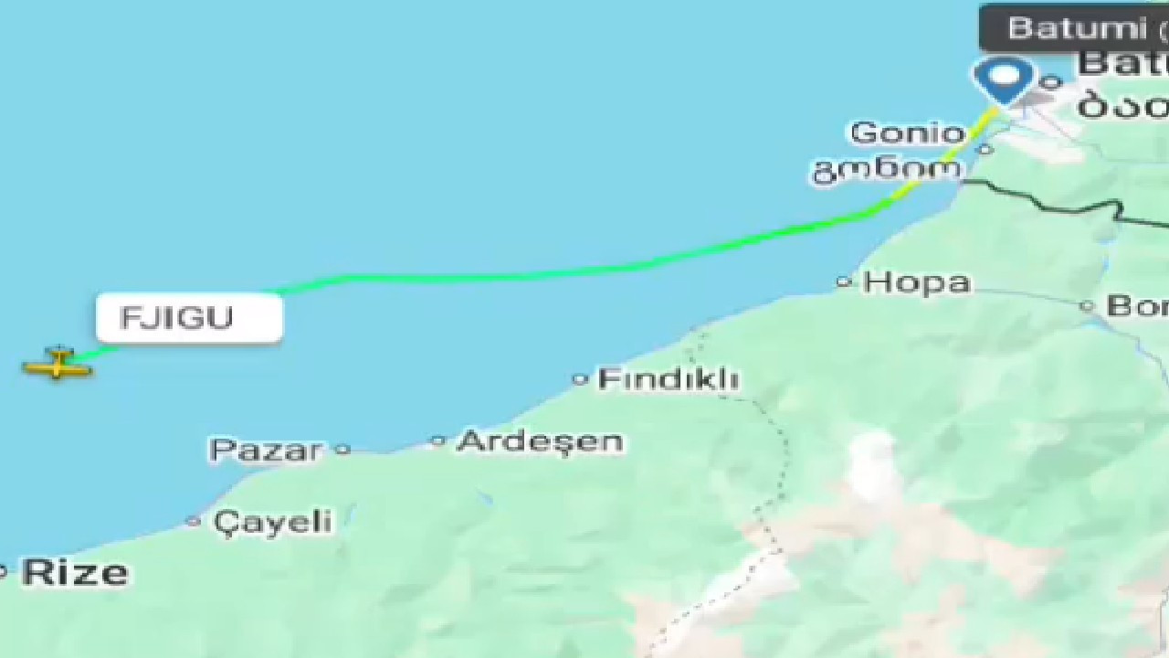 Batum'dan havalanan uçak, Rize açıklarında acil iniş yaptı