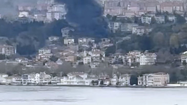 Sarıyer’de iş yerinde yangın: Alevler Anadolu Yakası’ndan görüldü