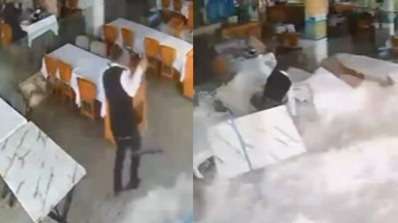 Alanya'da dalgalar balık lokantasını bastı