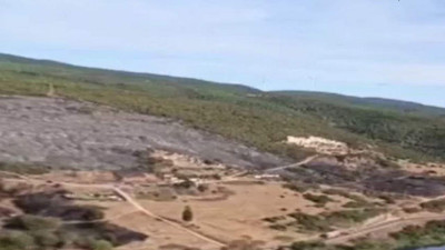 Bursa’da küle dönen ormanlık bölge havadan görüntülendi