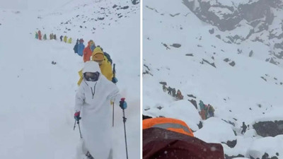 Everest’teki kar fırtınası nedeniyle bin kişi dağda mahsur kaldı