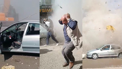 İnşaattan fırlayan şarapneller dehşet saçtı! "Kontrollü" yıkım anları saniye saniye kaydedildi