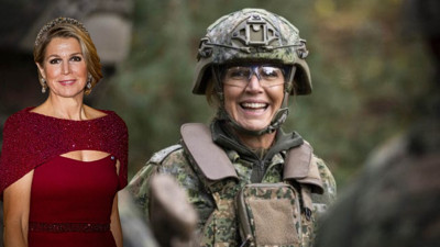 Kraliçe Máxima üniforma giyip tatbikata katıldı