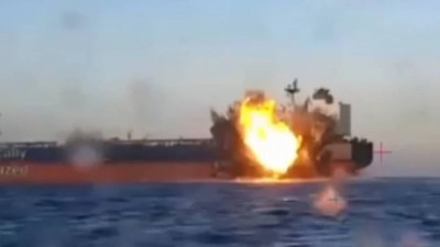 Karadeniz'deki geminin vurulma anı ortaya çıktı