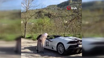 Trabzon’a milyonluk Lamborghini ile geldi, köy yollarında ilgi odağı oldu