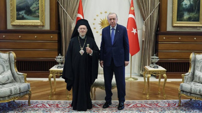 Cumhurbaşkanı Erdoğan, Fener Rum Patriği Bartholomeos'u kabul etti