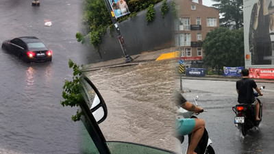 İstanbul'da sağanak hayatı felç etti: Araçlar yolda kaldı, trafik kilitlendi