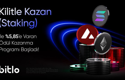Bitlo Kilitle Kazan (Staking) ile kripto varlıklarınız kendi kendine artıyor
