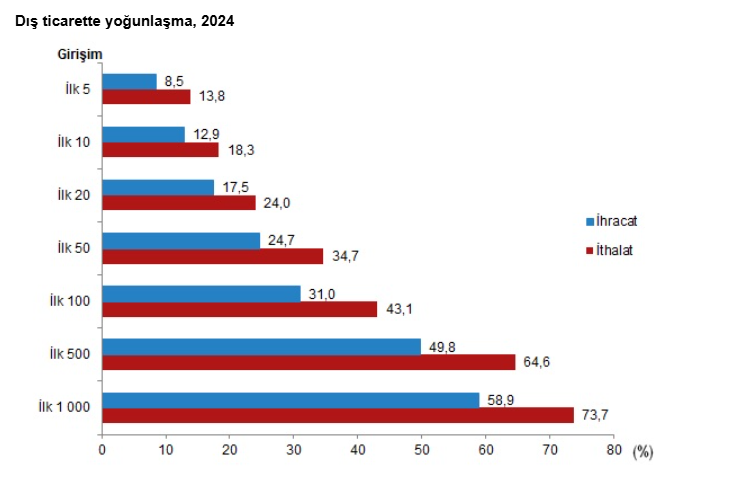 Türkiye'nin dış ticaret profili: İhracatın yüzde 44,4’ünü büyük ölçekli girişimler gerçekleştirdi