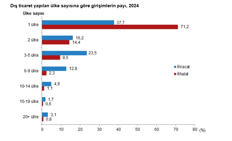 Türkiye'nin dış ticaret profili: İhracatın yüzde 44,4’ünü büyük ölçekli girişimler gerçekleştirdi