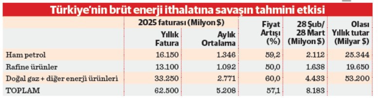 İthal enerji faturasında 100 milyar dolar riski - Resim : 1