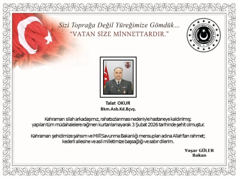MSB: Bir asker şehit oldu - Resim : 1
