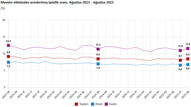 Son Dakika... TÜİK açıkladı: Ağustos ayı işsizlik rakamları belli oldu! - Resim : 1