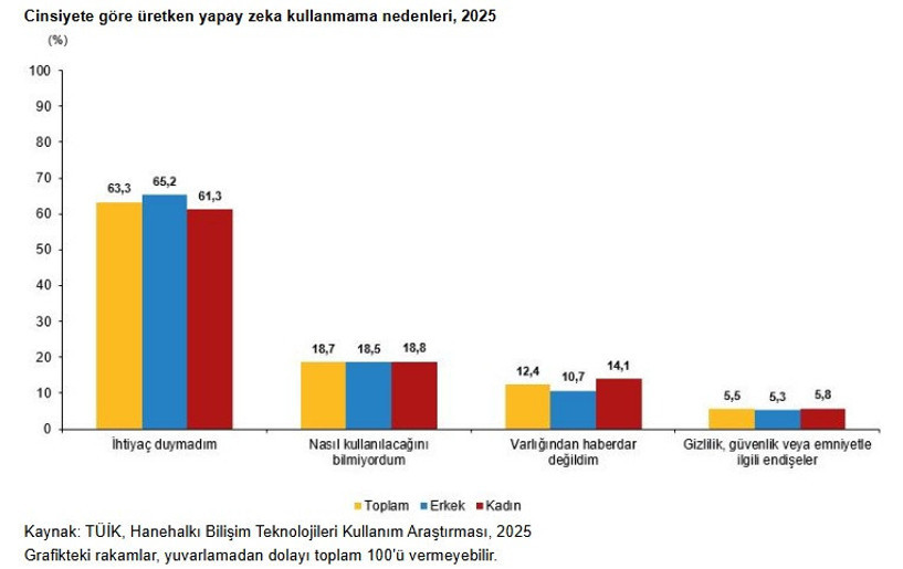 TÜİK ilk kez açıkladı: İşte istatistikler ile yapay zeka! - Resim : 6