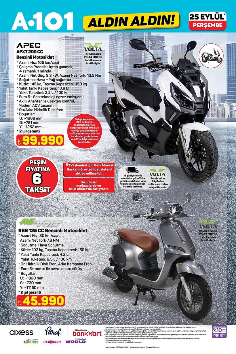 A101 25 EYLÜL 2025 ALDIN ALDIN KATALOĞU: A101'e motosiklet geliyor! - Resim: 5