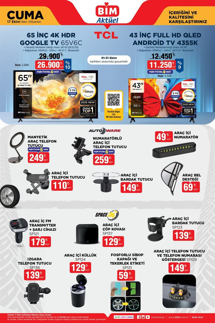 BİM 17 EKİM 2025 AKTÜEL KATALOĞU: BİM'e şarjlı süpürge ve televizyon geliyor! - Resim: 4