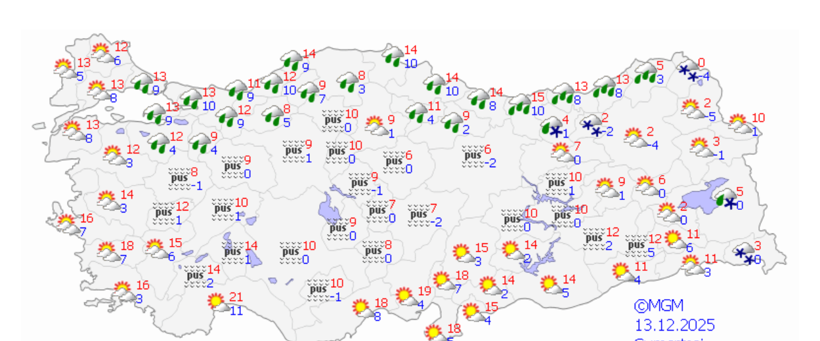 Hafta sonu (13-14 Aralık 2025) hava durumu nasıl olacak? İstanbul, Ankara, İzmir yağmur var mı, sıcaklık kaç derece? - Resim: 2