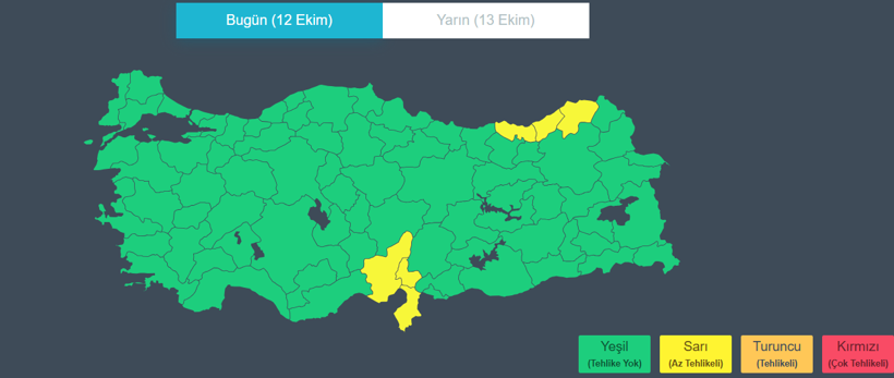 Meteoroloji'den kritik uyarı! Sıcaklıklar 10 derece düşecek: 6 il için sarı kodlu alarm | 12 EKİM HAVA DURUMU - Resim : 2