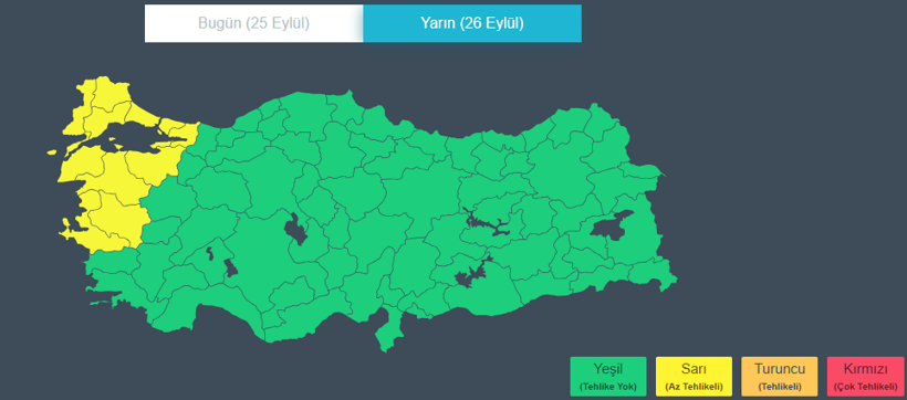 Meteoroloji'den yağış ve fırtına uyarısı! 11 il için sarı kod verildi - Resim : 2