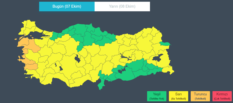 55 il için turuncu ve sarı kodlu uyarı! Meteoroloji açıkladı: Kuvvetli yağış geliyor - Resim : 2