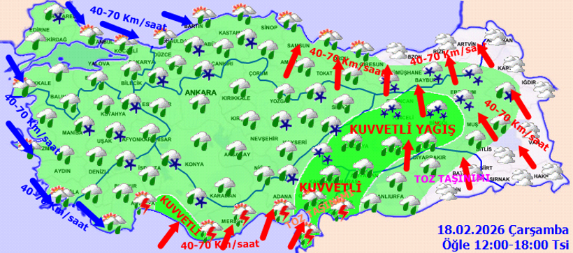 6 b&ouml;lgede kuvvetli yağış alarmı: Adana ve Kahramanmaraş i&ccedil;in kritik uyarı - Resim : 1