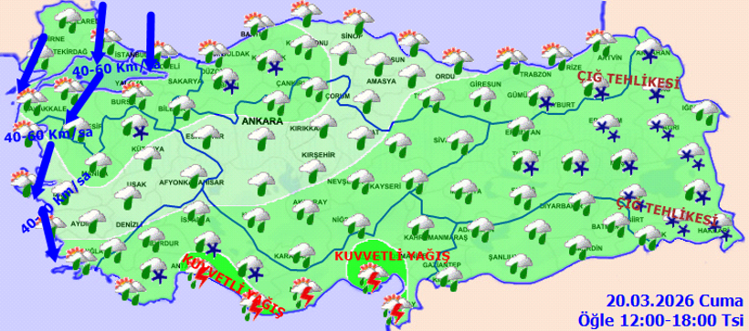 Yurt genelinde yağış alarmı: Kuvvetli sağanak, kar ve fırtına uyarısı - Resim : 2