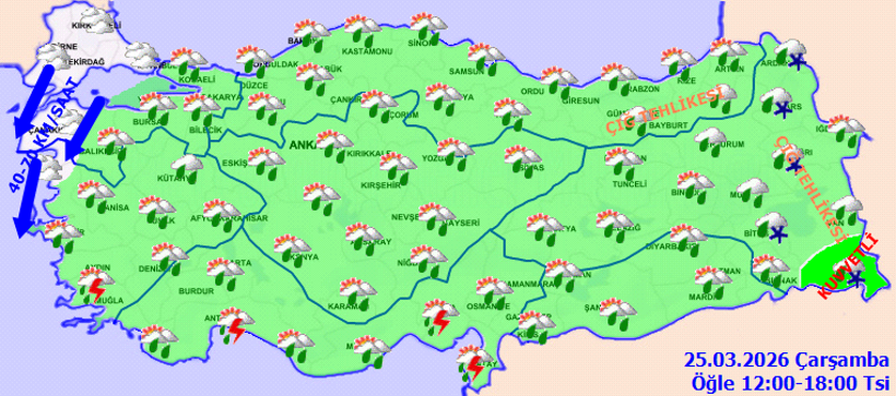 Yurt genelinde yağışlı hava etkili olacak: Kuvvetli yağış ve fırtına uyarısı - Resim : 2