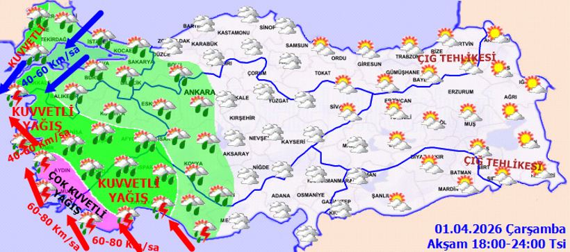 Meteoroloji'den Ege ve Batı Akdeniz'e uyarı: Kuvvetli sağanak geliyor - Resim : 1