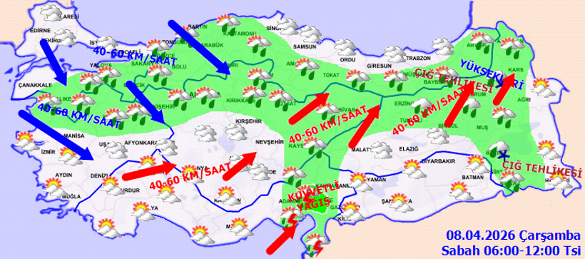 Meteoroloji'den uyarı geldi: Bir yanda sağanak bir yanda don - Resim : 1