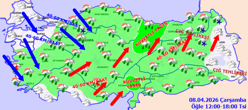 Meteoroloji'den uyarı geldi: Bir yanda sağanak bir yanda don - Resim : 2