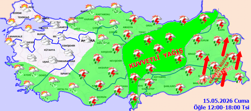 Karadeniz ile Doğu Anadolu i&ccedil;in kuvvetli yağış alarmı - Resim : 1