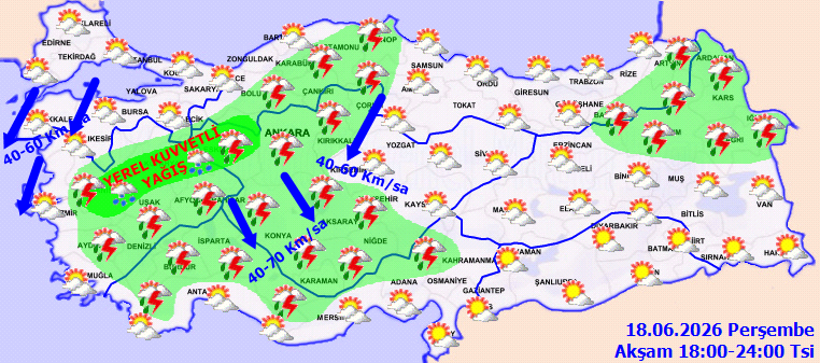 Meteoroloji'den kuvvetli yağış ve rüzgar uyarısı: Birçok bölge için alarm verildi - Resim : 2