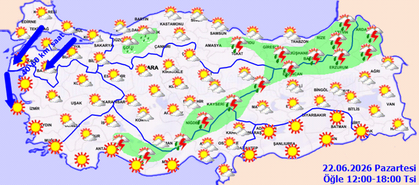 Meteoroloji'den sağanak ve kuvvetli rüzgar uyarısı - Resim : 1