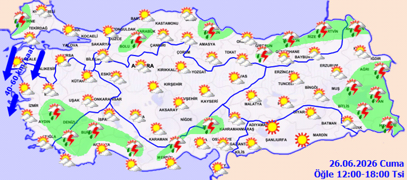 Meteoroloji'den sağanak ve kuvvetli rüzgar uyarısı - Resim : 1