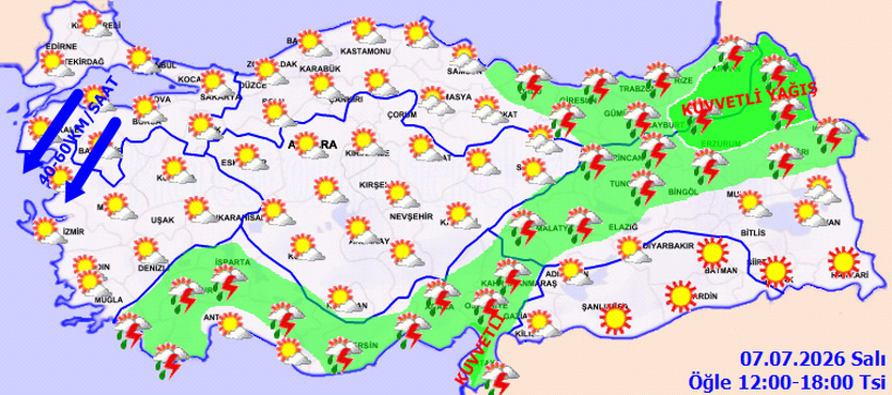 Meteoroloji'den kuvvetli yağış ve rüzgar uyarısı - Resim : 1