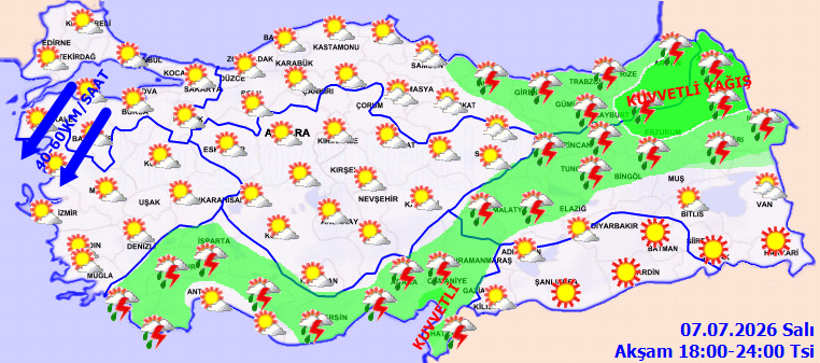 Meteoroloji'den kuvvetli yağış ve rüzgar uyarısı - Resim : 2