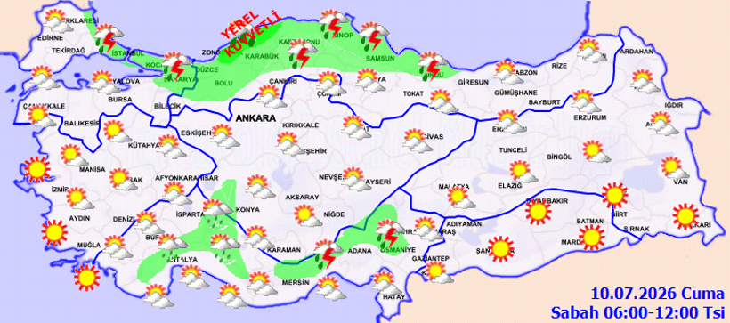 Meteoroloji uyardı: Yurdun kuzeyinde kuvvetli sağanak bekleniyor - Resim : 1