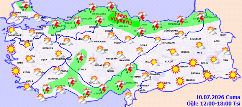 Meteoroloji uyardı: Yurdun kuzeyinde kuvvetli sağanak bekleniyor - Resim : 2