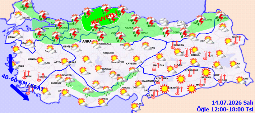 Meteoroloji uyardı: Kuvvetli sağanak ve sert rüzgar etkili olacak! - Resim : 1