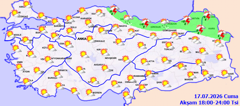 Meteoroloji açıkladı: Kuzeyde sağanak, güneyde sıcak hava etkili olacak - Resim : 2