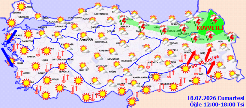 Meteoroloji'den rüzgar ve kuvvetli yağış uyarısı - Resim : 1